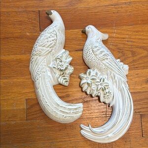 Vintage Chalkware Wall Decor Birds